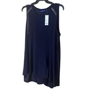 Apt. 9 Deep Blue Sleeveless Rhinestone Jewel 💎 Tank Top - Size L
